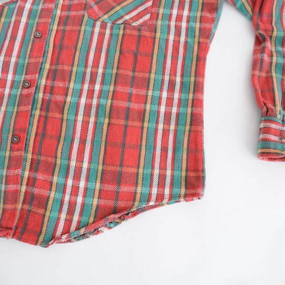 VTG 90'S Java Joe Red And Green Checker Pattern 100% Cotton Shirt Size Medium - Picture 7 of 12
